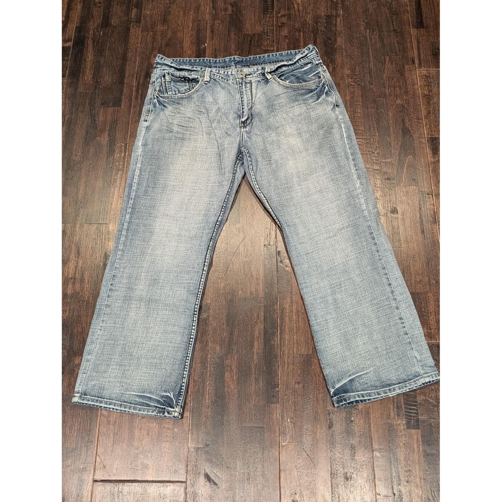 Buffalo‎ David Bitton Jeans Mens 38 Light Wash Blue Relaxed Straight Five Pocket